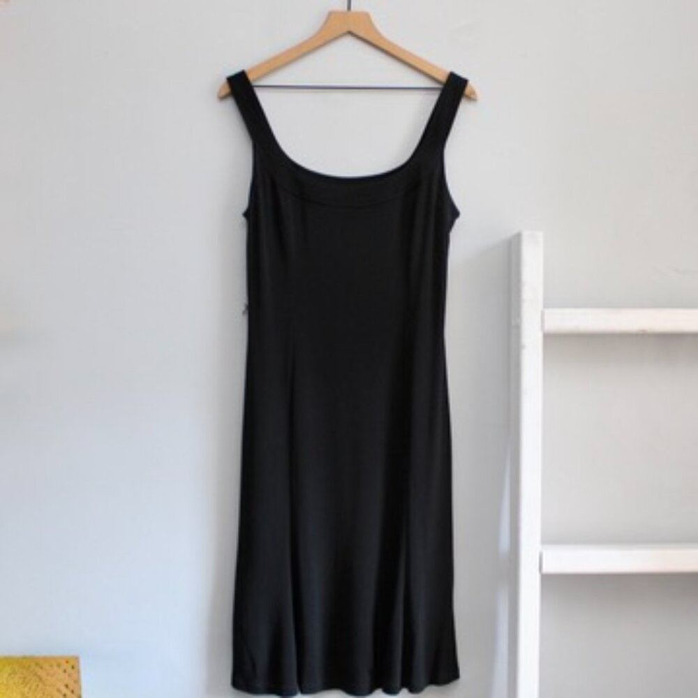 Lauren Ralph Lauren Petite Black A-Line Midi Stretch Sleeveless Dress Size 12 P